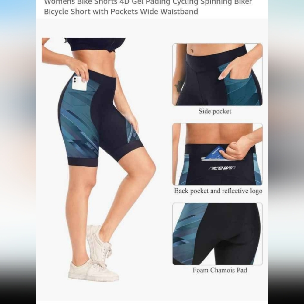 Black Bike Shorts with Reflective Details and Moisture-Wicking Fabric